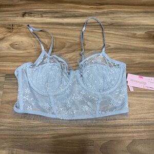 Target Light Blue Lace Sequin Bralette